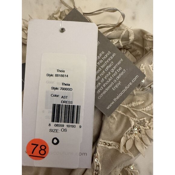 NWT Theia Chrisley Petal Beaded Cocktail Dress Champagne Sz 0 $895 [jb] - Picture 10 of 16